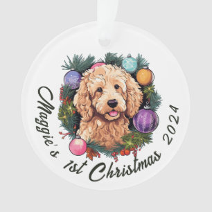 Adorno La primera Navidad de Goldendoodle