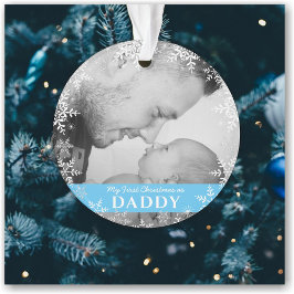 Adorno La primera Navidad de Papá Copos de nieve Niño Fot