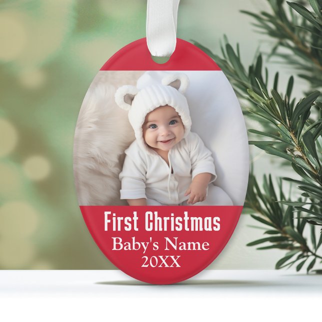 Adorno La primera Navidad del bebé (Personalized First Christmas Ornament)