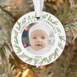 Adorno La primera Navidad del bebé 2 fotos Verdor