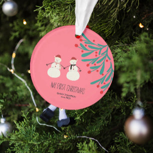 Adorno La primera Navidad del bebé - lindo dúo de muñecos