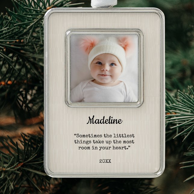 Adorno La primera Navidad del bebé moderno (Modern Baby's Photo First Christmas Christmas Ornament/ )