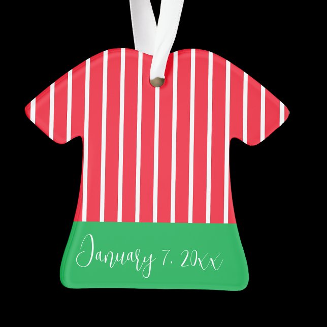 Adorno La primera Navidad del bebé rojo verde blanco (Subido por el creador)