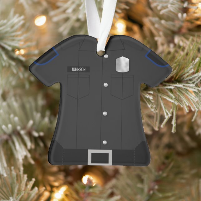 Adorno La profesión negra uniforme de la policía (Árbol)