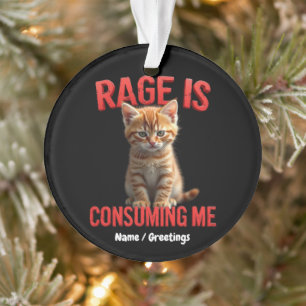 Adorno La rabia me consume gato gatito, línea graciosa