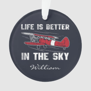 Adorno La vida es mejor en los cielos piloto Navidad