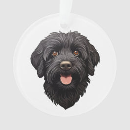 Adorno Labradoodle Perro Negro