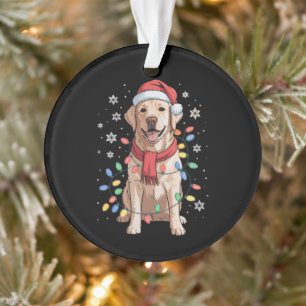 Adorno Labrador Retriever Perro Sombrero Santa Claus Navi