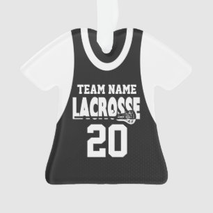 Adorno Lacrosse Sports Jersey Black con foto