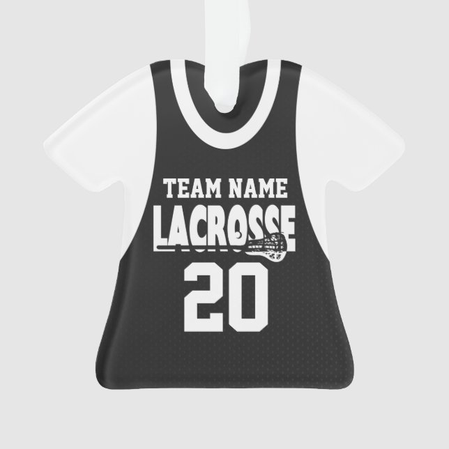 Adorno Lacrosse Sports Jersey Black con foto (Anverso)
