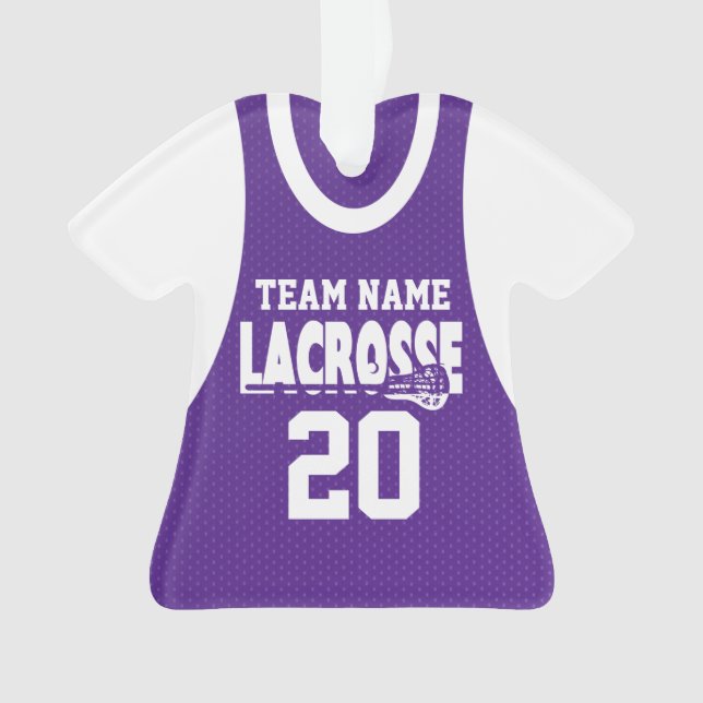 Adorno Lacrosse Sports Jersey Purple con foto (Anverso)