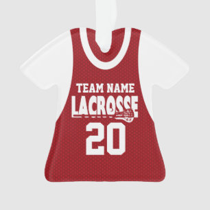 Adorno Lacrosse Sports Jersey Red con foto