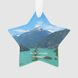 Adorno Lago Turquesa de montaña nevada en Washington