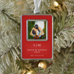 Adorno Lauren Red Monogram Elegant