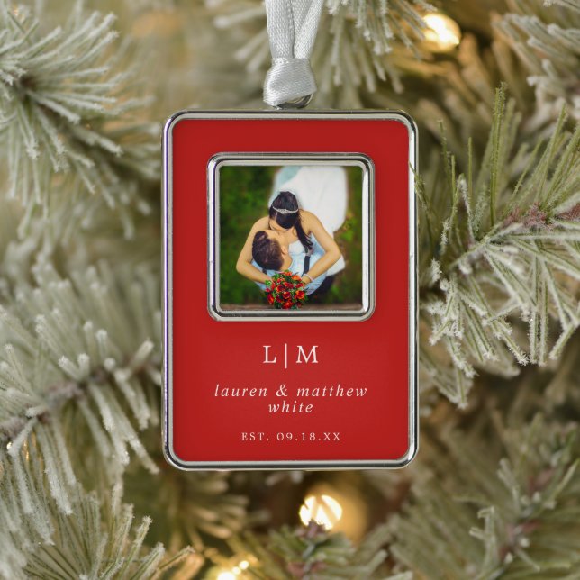 Adorno Lauren Red Monogram Elegant (Árbol)