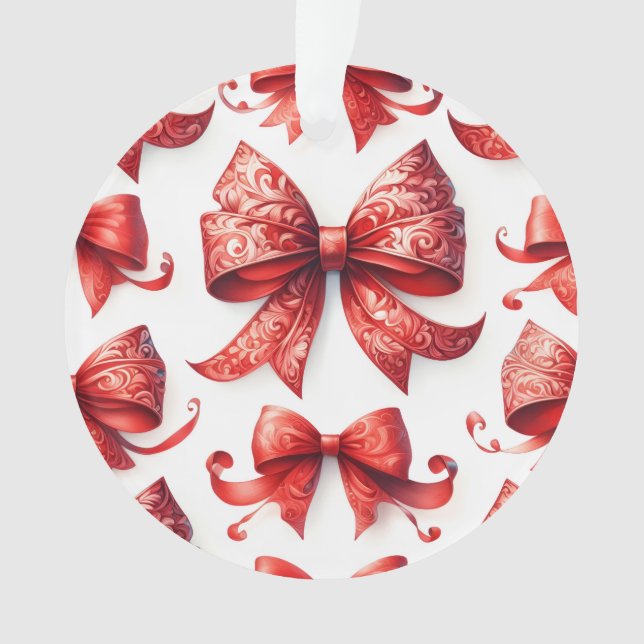 Adorno Lazos Navideños Rojos (Anverso)