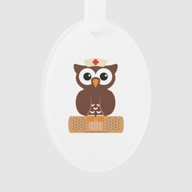 Adorno Lechuza Enfermera (con cinta adhesiva) (Anverso)