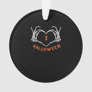 Adorno Lema Halloween. Gesto Cardíaco Hecho De Skeleton
