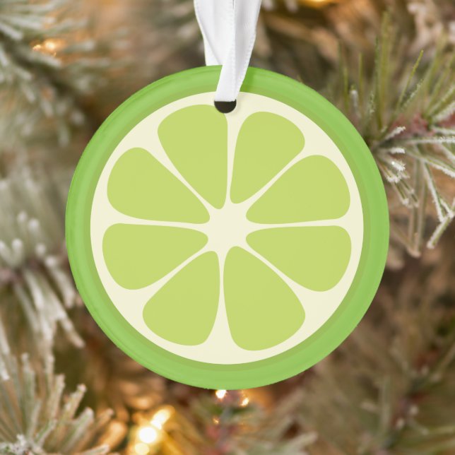 Adorno Lemon Lime Green Juicus Summer Citrus Fruit Slice (Árbol)