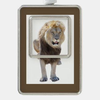 Adorno León aislado sentado y sacando la lengua