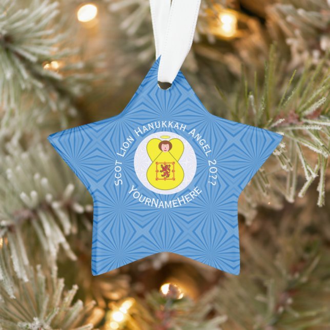 Adorno León escocés Rampant Angel Hanukkah Bandera person (Árbol)