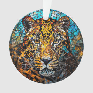 Adorno 🐆 Leopardo Doble Tono Resplandor ❄️ Artístico Cál