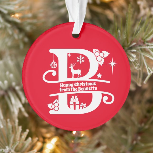 Adorno Letra B Monograma Nombre inicial de familia Saludo (Árbol)