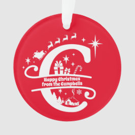 Adorno Letra C Monograma Nombre inicial de familia Saludo