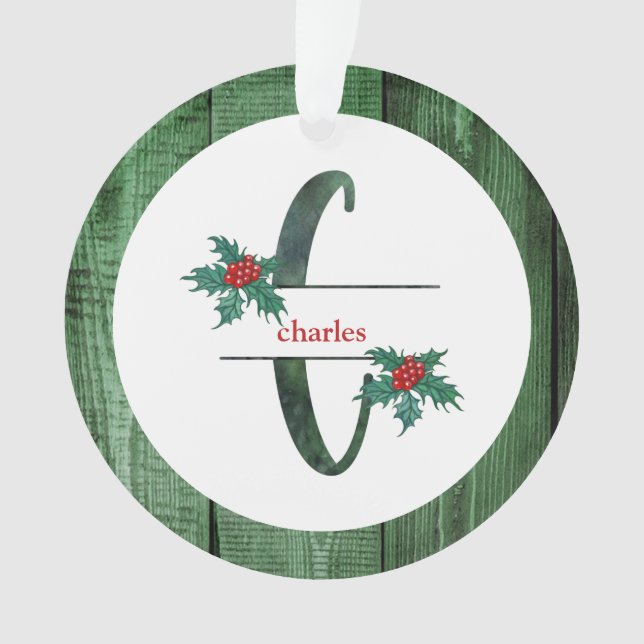 Adorno *~* Letra C Navidades FOTO Rústica Madera AP44 (Anverso)