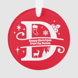 Adorno Letra D Monograma Nombre inicial de familia Saludo