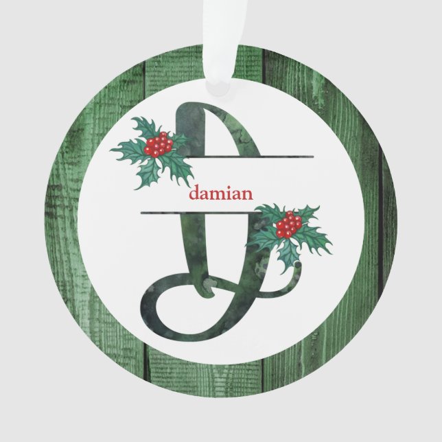 Adorno *~* Letra D Navidades FOTO Rústica Wood AP44 (Anverso)