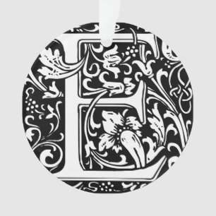 Adorno Letra E Monograma Medieval Art Nouveau