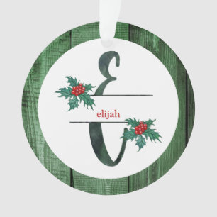 Adorno *~* Letra E Navidades FOTO Rústica Wood AP44