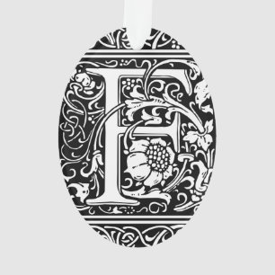 Adorno Letra F Monograma medieval Art Nouveau