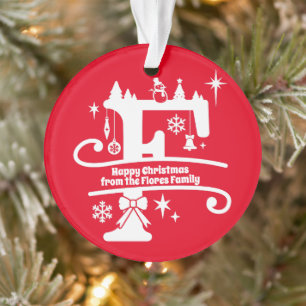 Adorno Letra F Monograma Nombre inicial de familia Saludo