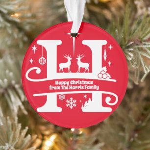 Adorno Letra H Monograma Nombre De Familia Inicial Saludo