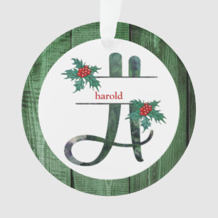 Adorno *~* Letra H Navidades FOTO Rustic Wood AP44