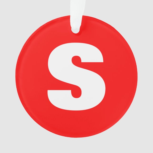 Adorno Letra inicial monograma estilo moderno rojo blanco (Anverso)