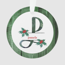 Adorno *~* Letra P Navidades Rústicos FOTO Wood AP44