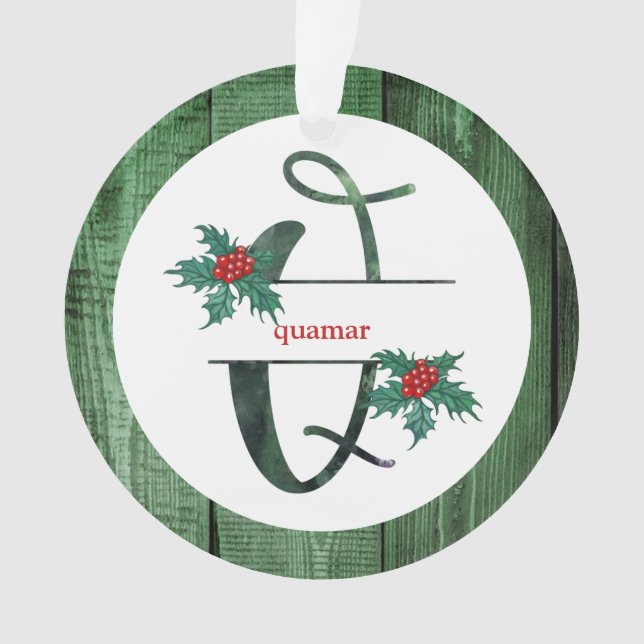 Adorno *~* Letra Q Navidades rusos FOTO Wood AP44 (Anverso)