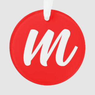 Adorno Letra roja blanca caligráfica monográfica carta in