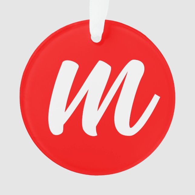 Adorno Letra roja blanca caligráfica monográfica carta in (Anverso)