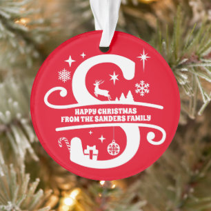 Adorno Letra S Monograma Nombre inicial de familia Saludo