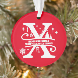 Adorno Letra X Monograma Nombre inicial de familia Saludo