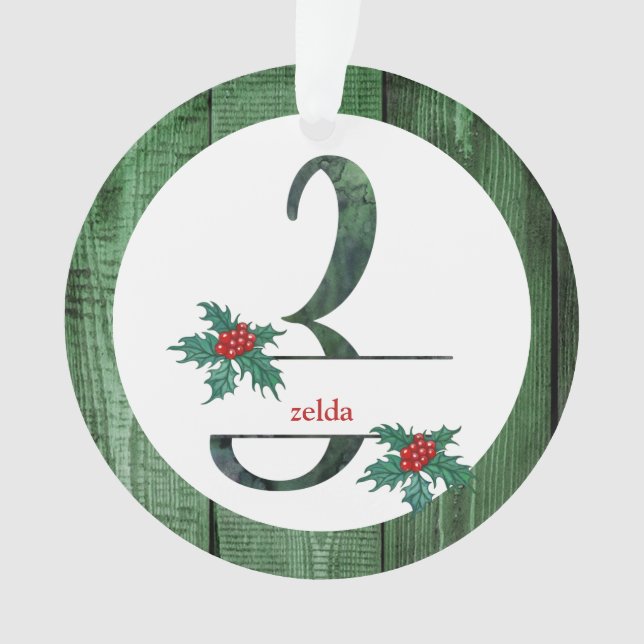 Adorno *~* Letra Z Navidades rusos FOTO Wood AP44 (Anverso)