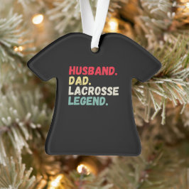 Adorno Leyenda de lacrosse de papá marido Navidades negro
