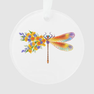 Adorno Libélula de Flor Amarilla