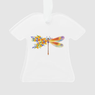 Adorno Libélula de flor amarilla