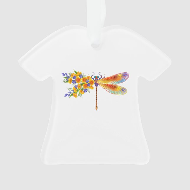 Adorno Libélula de flor amarilla (Anverso)