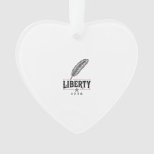 Adorno Libertad 1776 Diseño Vectorial de Pluma Patriótica